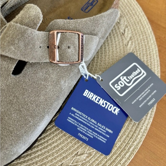 Birkenstock Boston Clog Suede Sandal Taupe - Picture 6 of 8